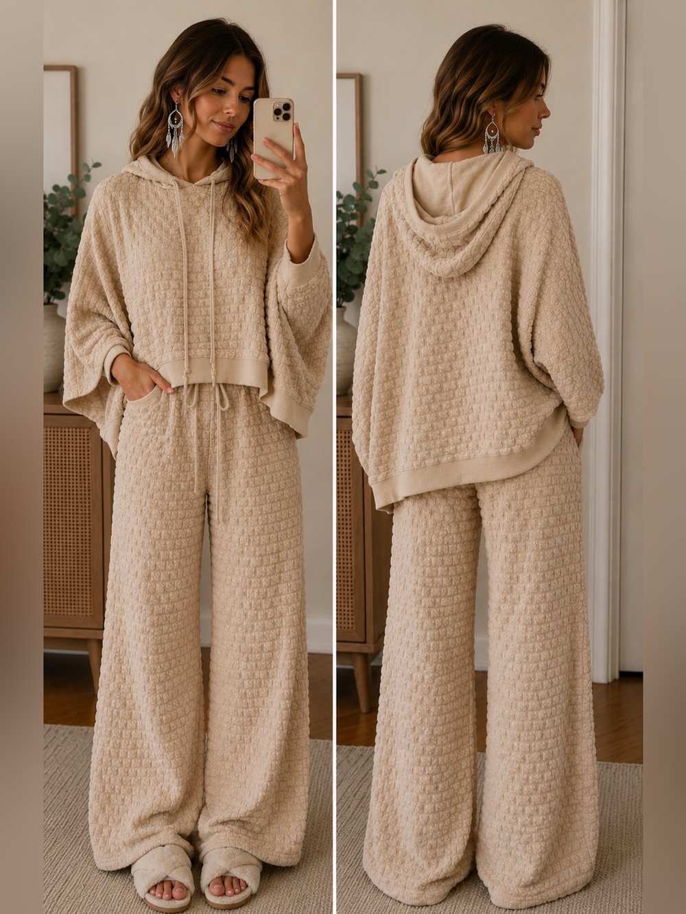 NWT Easel textured hoodie & pant set